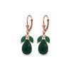 Genuine 18.6 ctw Emerald & Green Sapphire Corundum Earrings 14KT Rose Gold - REF-49R3P