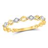 Image 1 : Womens Round Diamond Stackable Band Ring 1/20 Cttw 10kt Yellow Gold - REF-8X5A