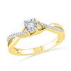 Round Diamond Solitaire Twist Bridal Wedding Engagement Ring 1/6 Cttw 10kt Yellow Gold - REF-18N9F