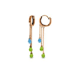 Genuine 4.8 ctw Multi-gemstones Earrings 14KT Rose Gold - REF-64V4W