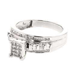 0.50 CTW Diamond Ring 14K White Gold - REF-57R6K