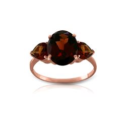 Genuine 4.1 ctw Garnet Ring 14KT Rose Gold - REF-40F3Z