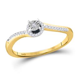Round Diamond Solitaire Bridal Wedding Engagement Ring 1/6 Cttw 10kt Yellow Gold - REF-15N5F