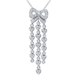 1.11 CTW Diamond Pendant 18K White Gold - REF-133N6Y