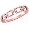 Image 1 : Womens Round Diamond Chain Link Stackable Band Ring .03 Cttw 10kt Rose Gold - REF-9M5H