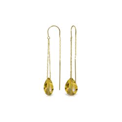 Genuine 6 ctw Citrine Earrings 14KT Yellow Gold - REF-21M9T