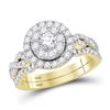 Image 1 : Round Diamond Twist Bridal Wedding Ring Band Set 1 Cttw 14kt Yellow Gold - REF-87K5Y