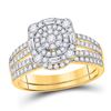 Image 1 : Round Diamond Bridal Wedding Ring Band Set 1 Cttw 14kt Yellow Gold - REF-74Y5N