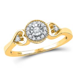 Round Diamond Solitaire Bridal Wedding Engagement Ring 1/8 Cttw 10kt Yellow Gold - REF-14Y9N