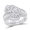Image 1 : Round Diamond Bridal Wedding Ring Band Set 1-1/2 Cttw 14kt White Gold - REF-140K9Y