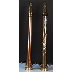 2 Large Brass Fire Nozzles