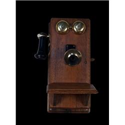 Antique Oak Wall Phone