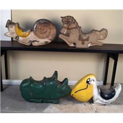 Lot of 4, Cast Aluminum Playground Piec