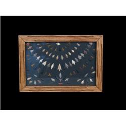 Framed Arrowhead Collection of 89 piece