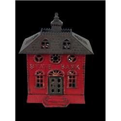 Large State Building Shaped Metal Bank