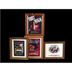 1Lot of 4 small adv framed ads