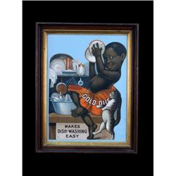 Gold Dust Dye Cut in Wood Frame