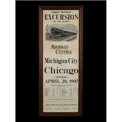 1907 Excursion Broadside Sign (Michigan