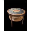 Image 1 : Round Oak Side Table w/ Beveled Glass &