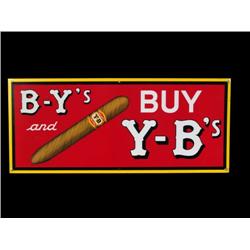 Buy B-Y Cigars YB tin sign  12 x 28"