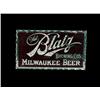 Image 1 : "Blatz"  Chip Glass Ad Sign    8 x 14 "