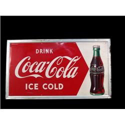 1950's Coca-Cola self-framed tin sign w