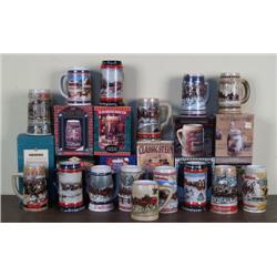 Lot of 27, "Budweiser" Holiday Steins