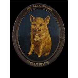 Squires Self-Framed  Oval Tin Sign w/ l