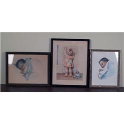 3  "Bessie Peas"  Baby Prints