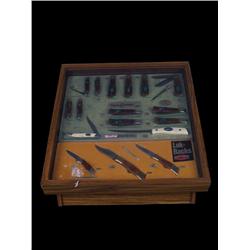 Knife display in showcase  all items st