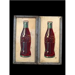 Lot of 2 1950's Coca-Cola tin signs woo
