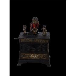 Organ Bank w Cat & Dog  Metal Bank