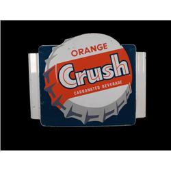 "Orange Crush" tin sign  bottle cap sha