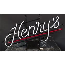 Neon Script sign "Henry's Draught" 3 co