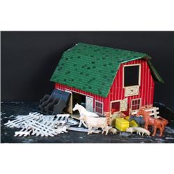 Tin Barn Toy w Figures