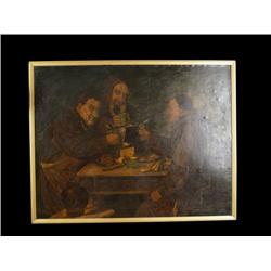 Pair of Oil Paintings depicting Monks D