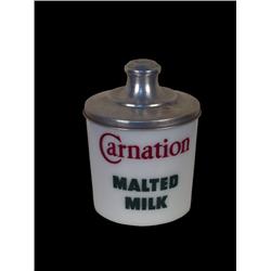 Carnation Malted Milk Glass Cannister w