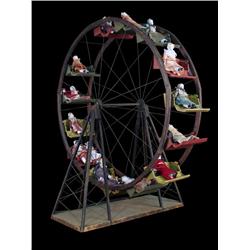 Folk Art Ferris Wheel with Cars and Dol