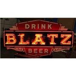 Double sided "Blatz" Beer Sign  Porcela