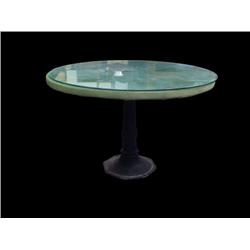 Early Poker Table on Cast-Iron Base