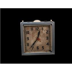 1940's Square neon clock  Green Neon