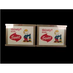 Lot of 2 1950's "Squirt"  soda cardboar