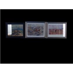 Lot of 3, Framed Charlie Russell Wester