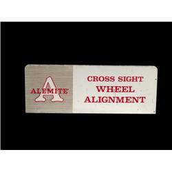 "Alemite" tin sign   10 x 27 "