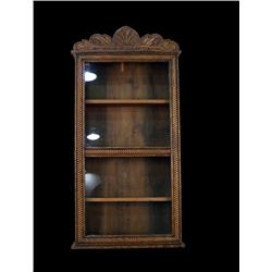 Pressed wood Oak Display Case  3 shelve