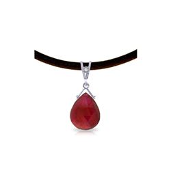 Genuine 8.01 ctw Ruby & Diamond Necklace 14KT White Gold - REF-59N9R