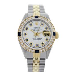 Rolex Pre-owned 26mm Womens Custom White Mother of Pearl Two Tone - REF-530R2M