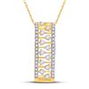 Image 1 : Womens Round Diamond Rectangular Fashion Necklace 1/3 Cttw 14kt Yellow Gold - REF-30R9X
