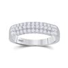 Image 1 : Womens Round Diamond Triple Row Band Ring 1/2 Cttw 10kt White Gold - REF-38N9F
