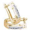 Image 1 : Womens Round Diamond Hoop Earrings 1/5 Cttw 10kt Yellow Gold - REF-16Y9N